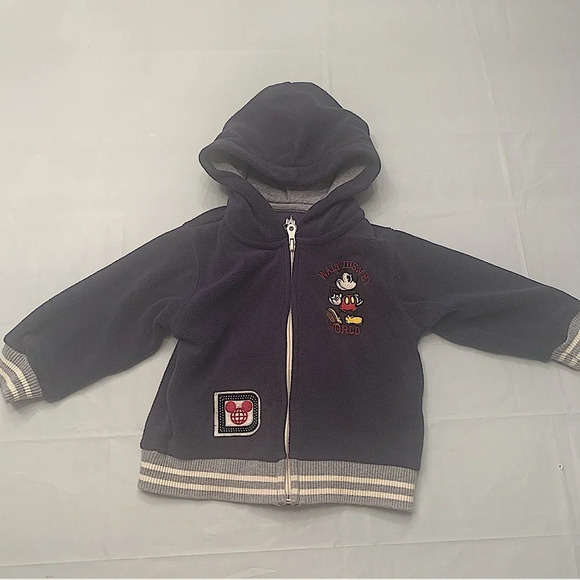 Disney Mickey Mouse full zip hooded sweater for baby size 18 month dark blue - Picture 1 of 7